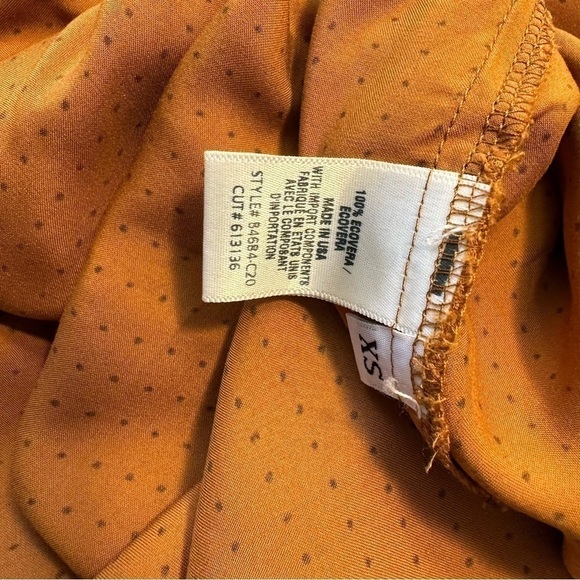 Anthropologie Cloth&Stone Tie Neck Polka Dot Blouse - Picture 5 of 5